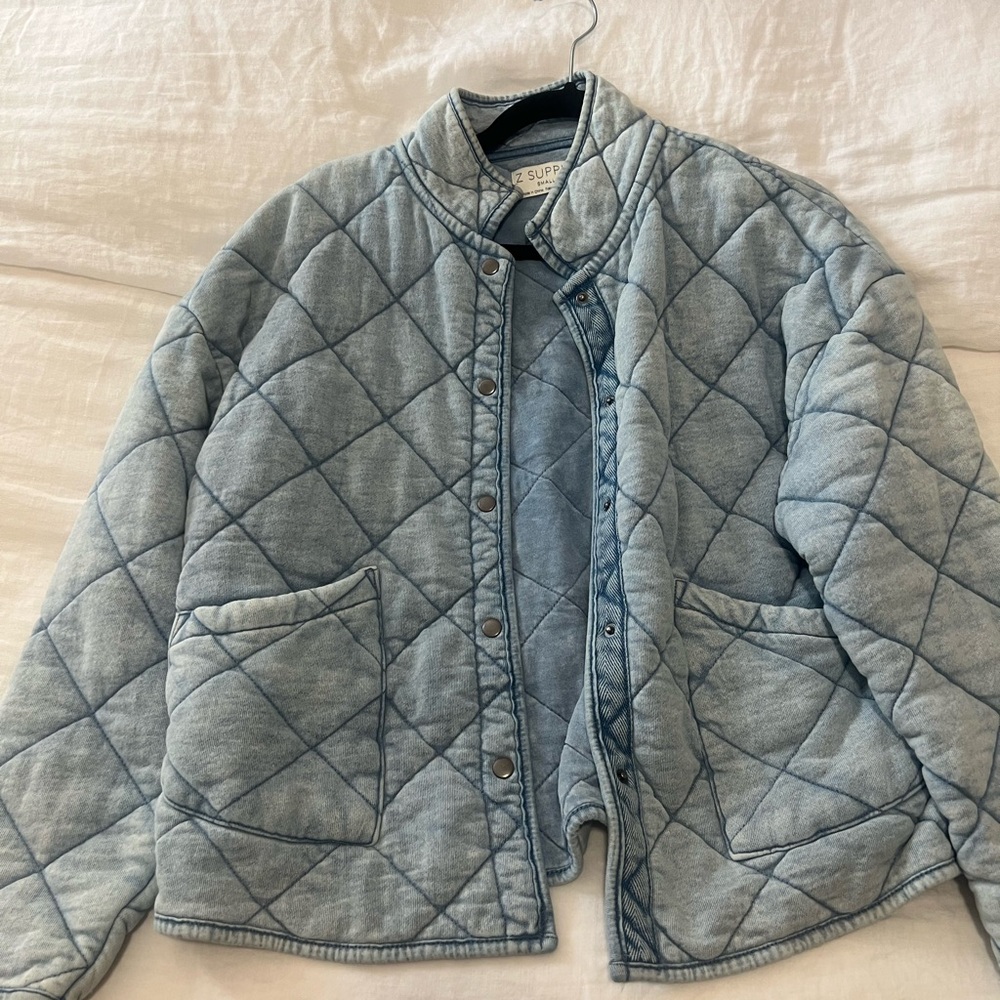 Z Supply Maya Quilted Knit Denim Jacket